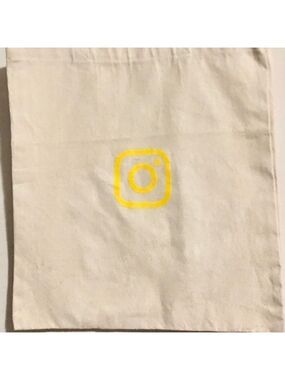 Instagram Canvas Tote Bag Featuring Yellow Instagram Logo Graphic